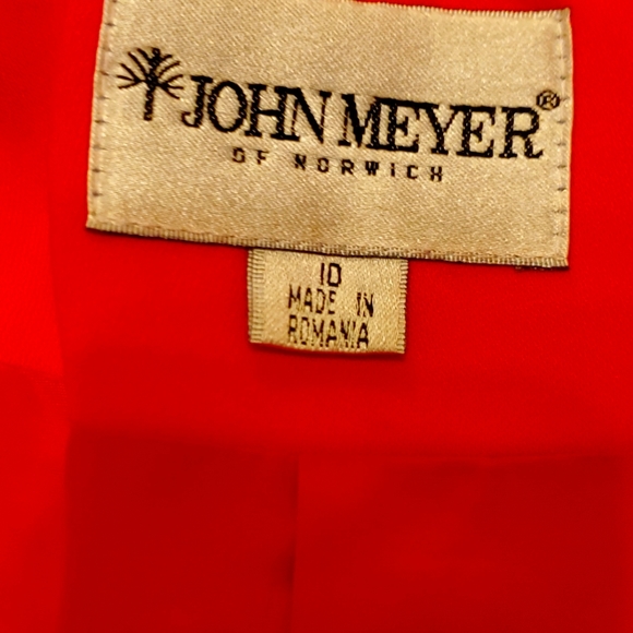 Red Slit Skirt Suit John Meyer Skirt Lined & Feminine with Sexy Adjustable Slit - Picture 11 of 12